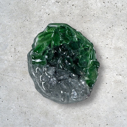 Circle Magnet - Green/Silver Stone