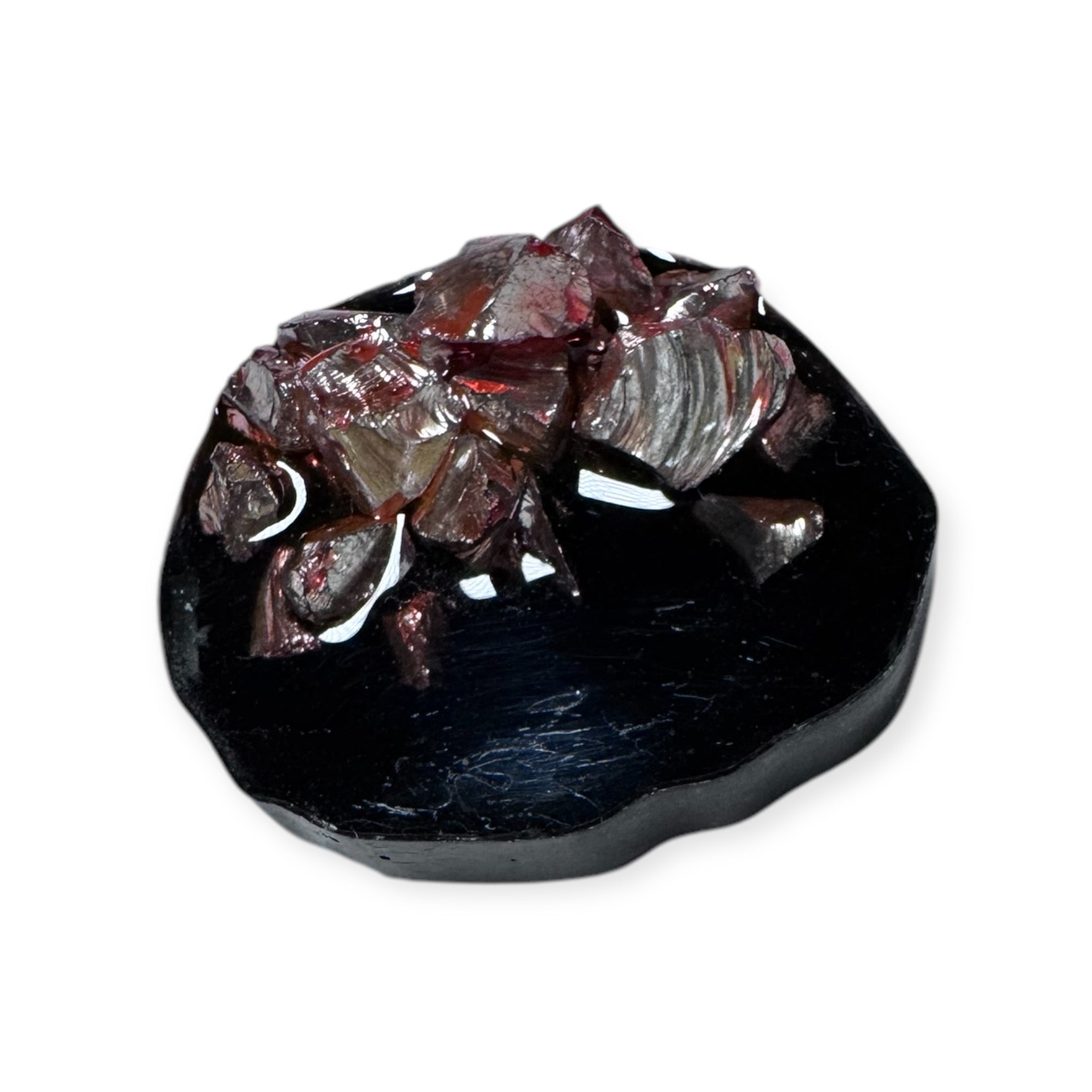 Circle Magnet - Black/Rose Gold Stone