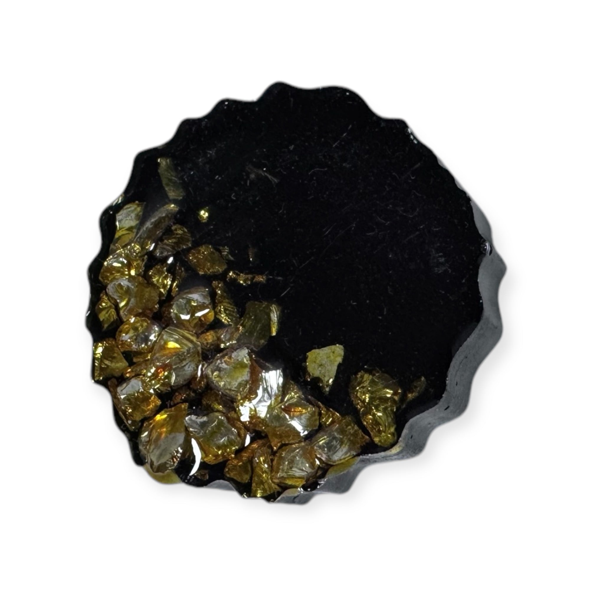 Circle Magnet - Black/Gold Stones