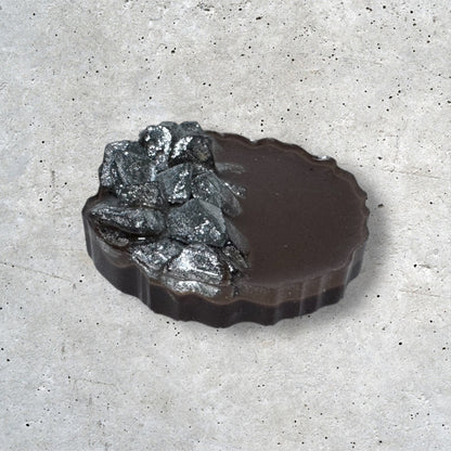 Circle Magnet - Brown/Silver Stone