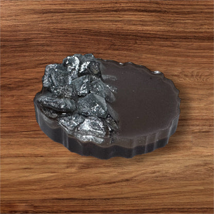 Circle Magnet - Brown/Silver Stone