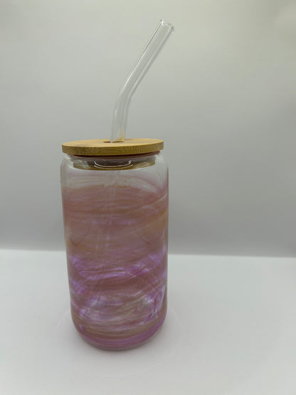 Custom Glass Tumblers with Bamboo Lid