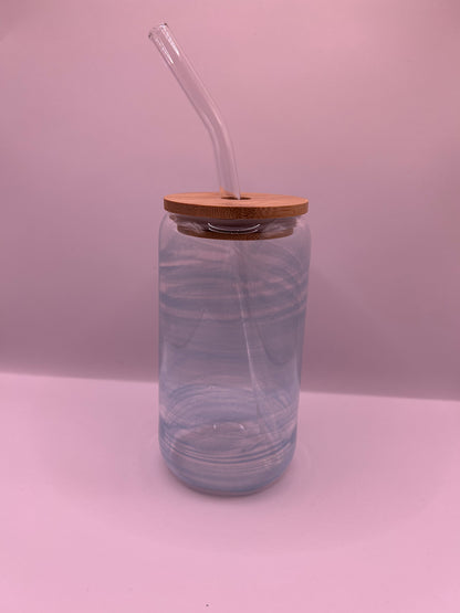 Glass Tumblers with Bamboo Lid