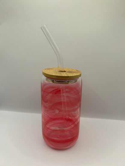 Custom Glass Tumblers with Bamboo Lid