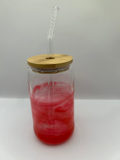 Custom Glass Tumblers with Bamboo Lid