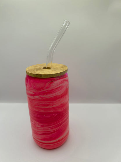 Custom Glass Tumblers with Bamboo Lid