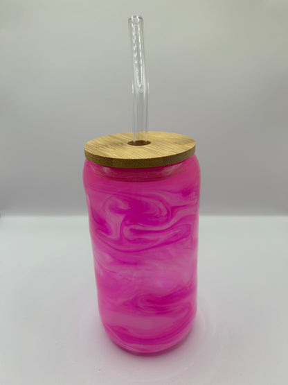 Glass Tumblers with Bamboo Lid