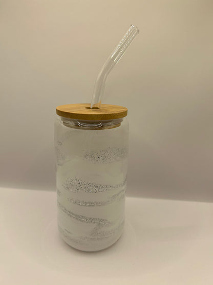 Custom Glass Tumblers with Bamboo Lid