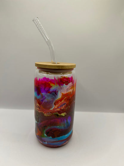 Custom Glass Tumblers with Bamboo Lid