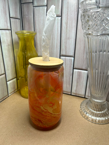 Custom Glass Tumblers with Bamboo Lid