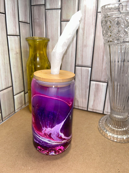 Custom Glass Tumblers with Bamboo Lid